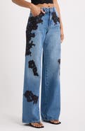 LoveShackFancy Bambie Lace Appliqué Jeans