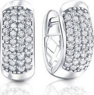 Bliss Diamond Small 1/4ct Diamond Pave Huggie Hoops Women's Earrings Gold Lab Grown 1/3"