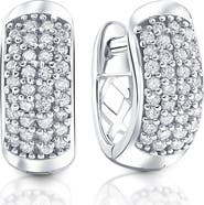 Bliss Diamond Small 1/4ct Diamond Pave Huggie Hoops Women's Earrings Gold Lab Grown 1/3"