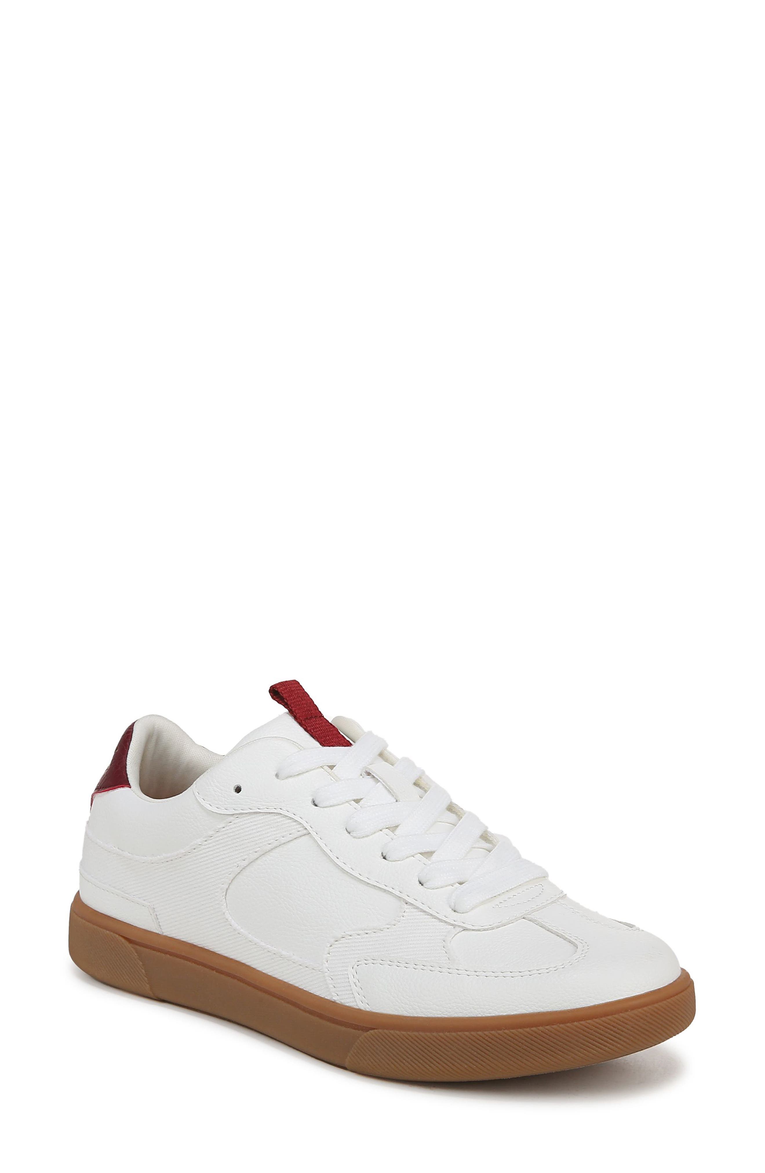 Tastic Low Top Sneaker, Main, color, WHITE/ RED FAUX LEATHER