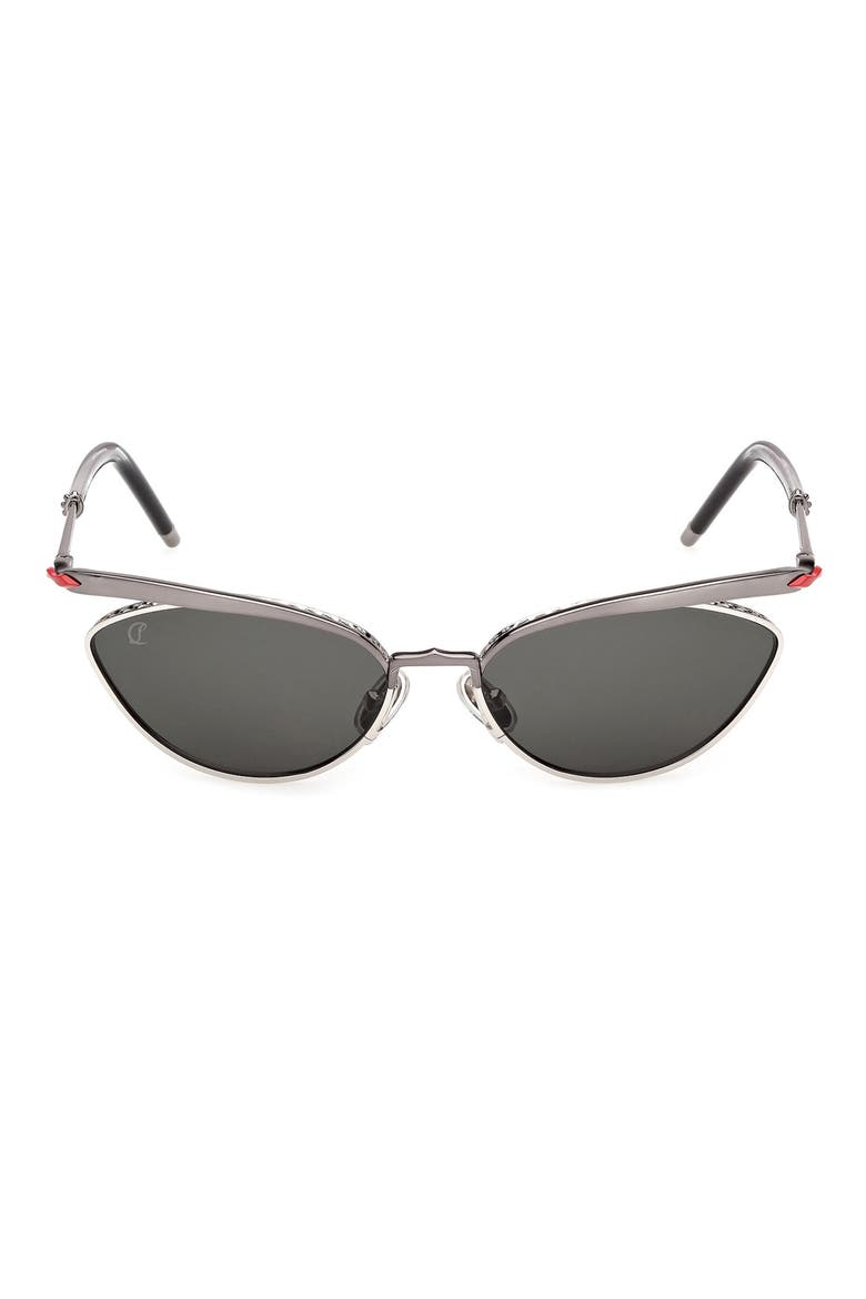 56mm Geometric Sunglasses, Main, color, RUTHENIUM / PALLADIUM