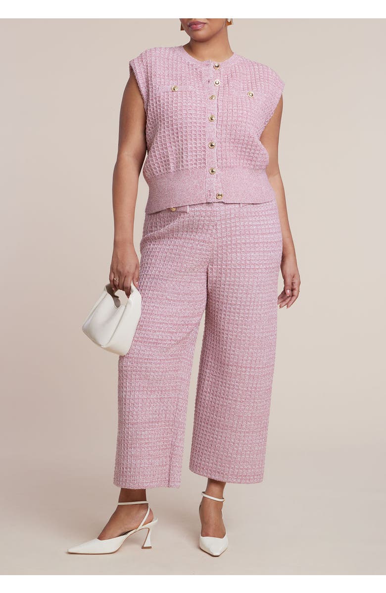 ELOQUII Button Detail Knit Vest, Alternate, color, Dusty Pink