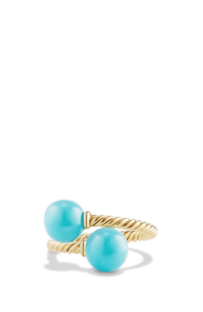 David Yurman Solari Bead Ring with Turquoise in 18K Gold, Main, color, 