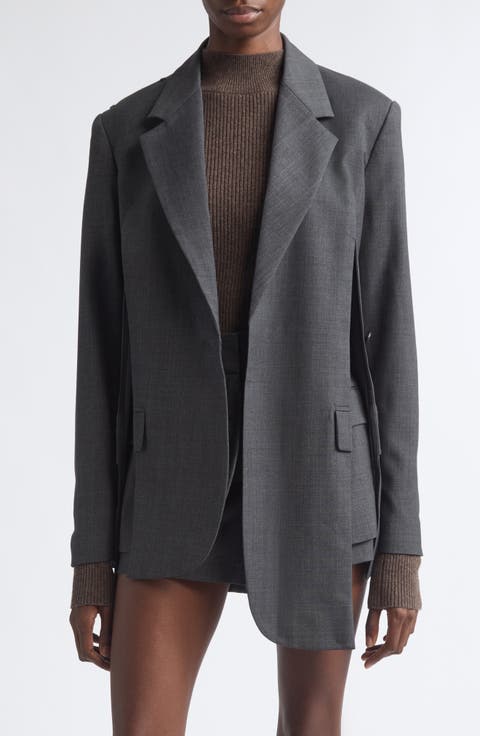 Deconstructed Lapel Wool & Cashmere Blazer