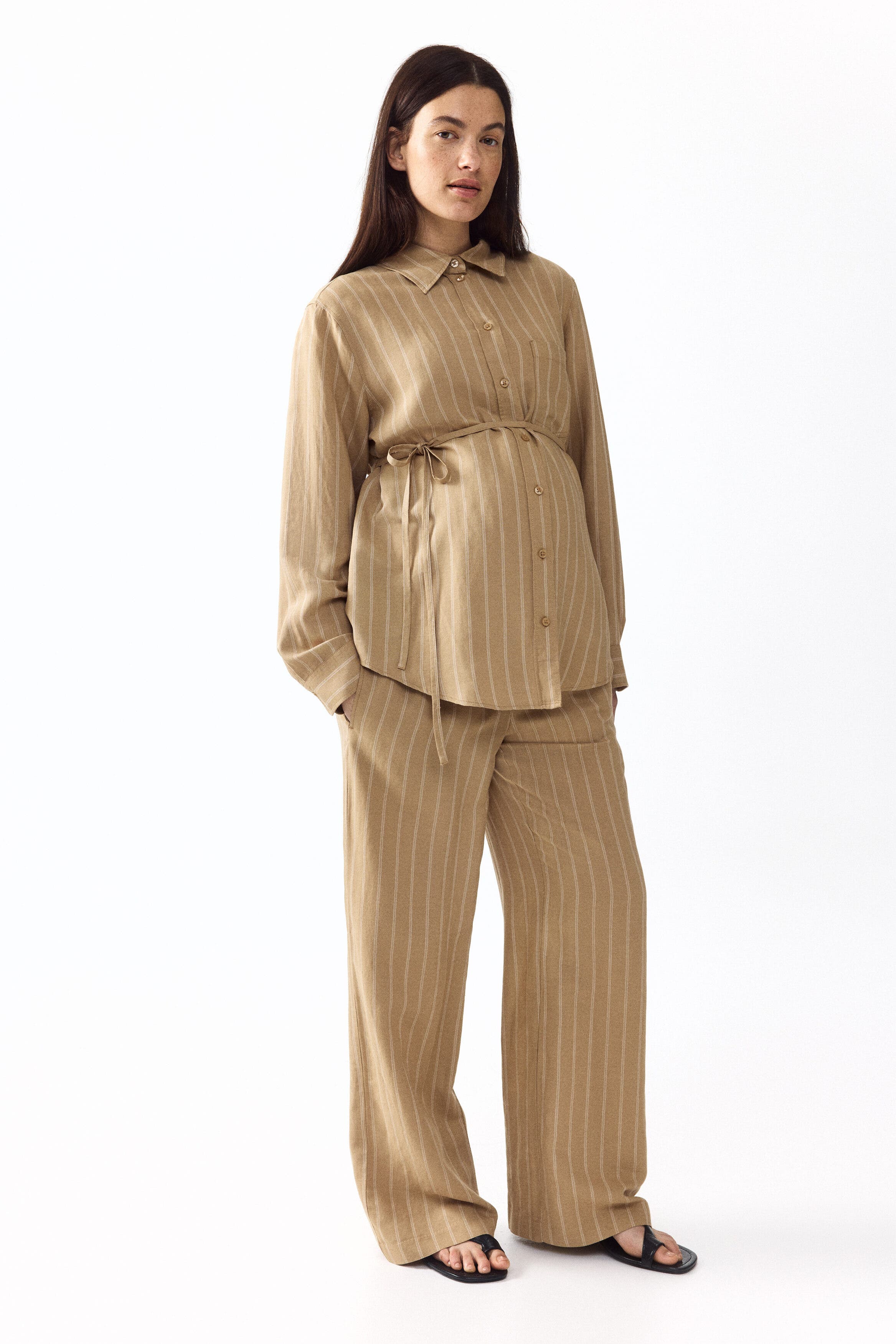 Mama linen-blend shirt - image 2