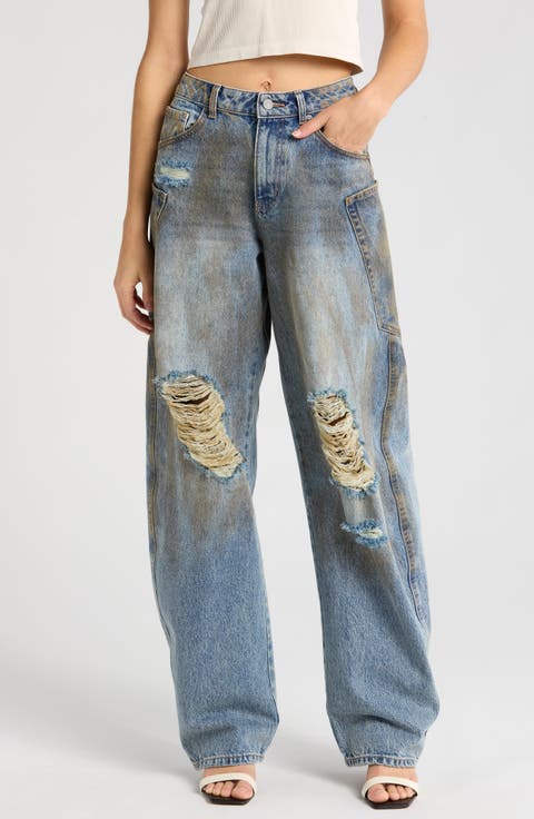 Bexley Ripped Barrel Leg Jeans (Dusty Tint Wash)