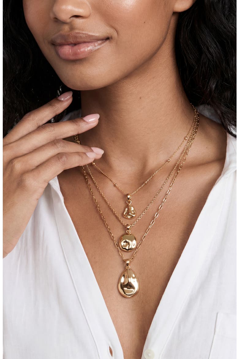 Circle Flow Layered Necklace, Alternate, color, GOLD
