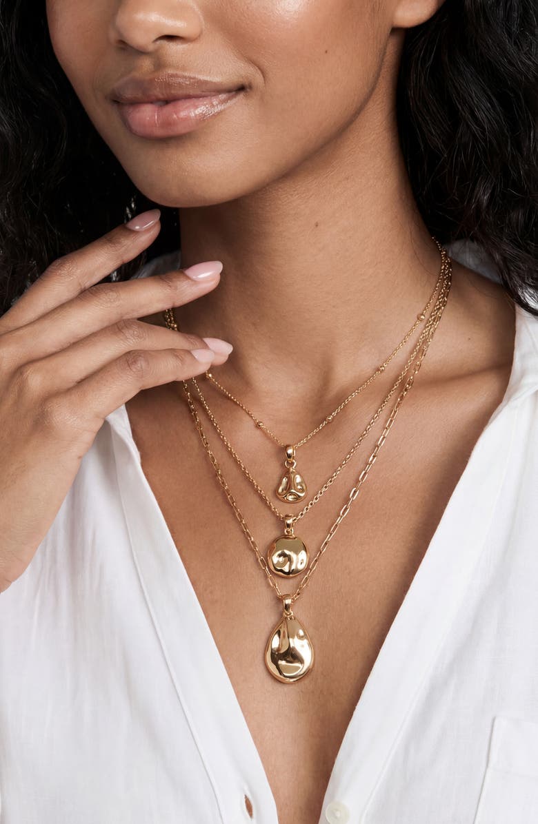 Ettika Circle Flow Layered Necklace, Alternate, color, Gold