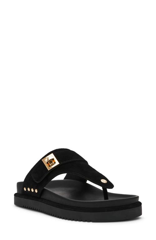 Steve Madden Thona Platform Sandal In Black Suede