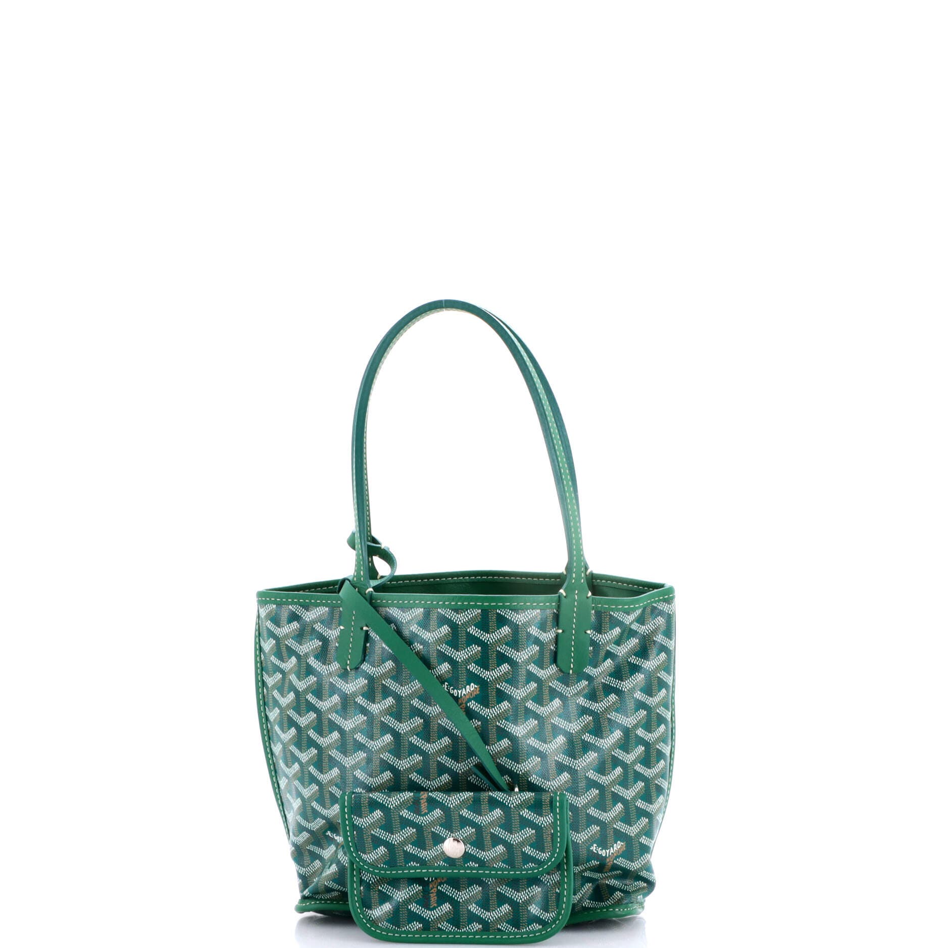 Pre-Owned Goyard Anjou Reversible Tote Coated Canvas Mini, Alternate, color, Green