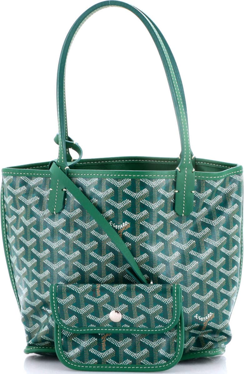 Pre-Owned Goyard Anjou Reversible Tote Coated Canvas Mini, Alternate, color, Green
