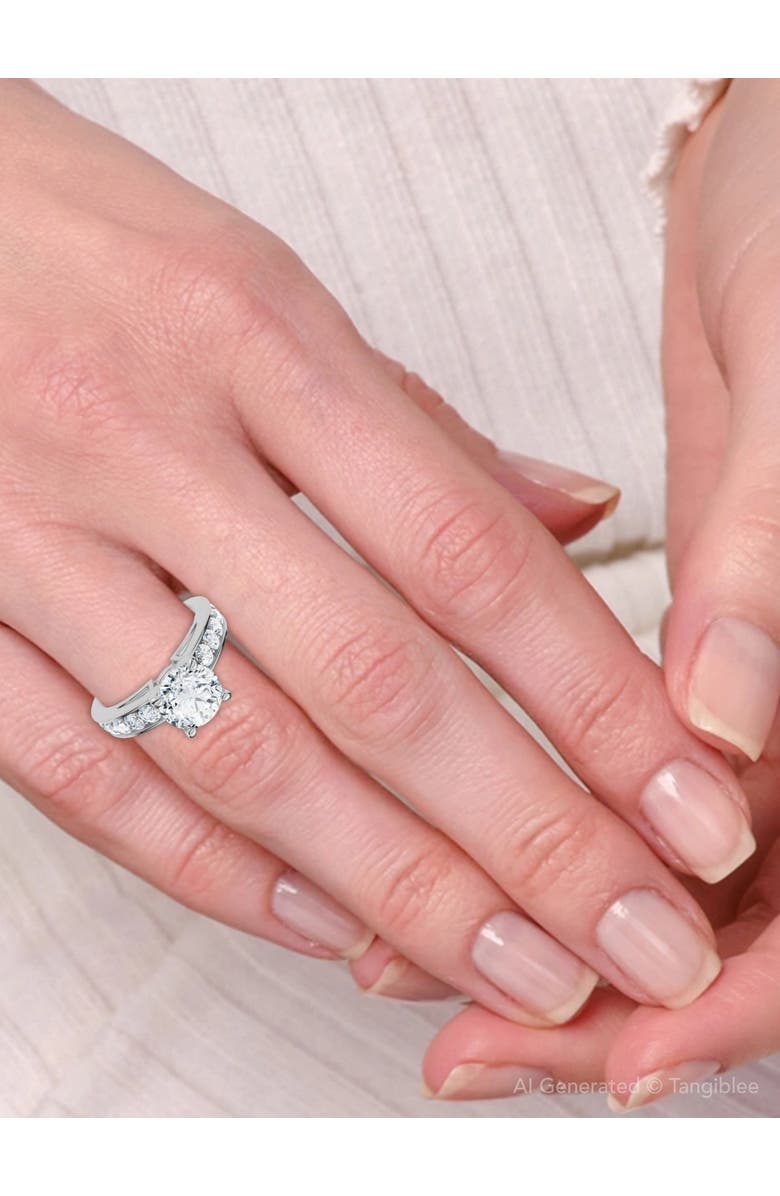 Bliss Diamond Certified 3 Ct Diamond Engagement Ring Cathedral Lab Grown, Alternate, color, 14K White Gold