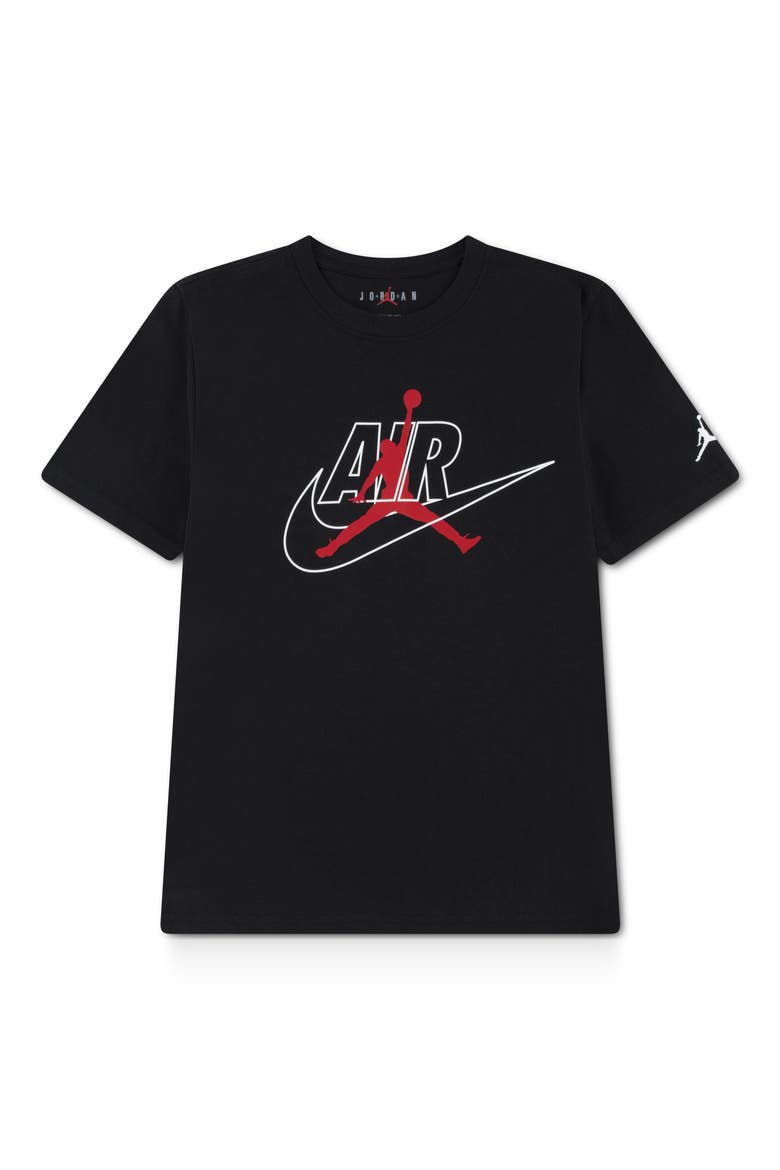 Kids' Swoosh Air Graphic T-Shirt, Main, color, BLACK