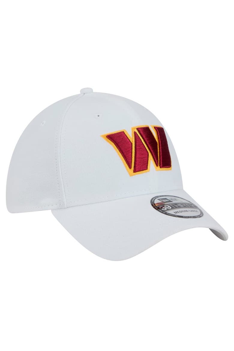 Men's New Era White Washington Commanders Main 39THIRTY Flex Hat, Alternate, color, White