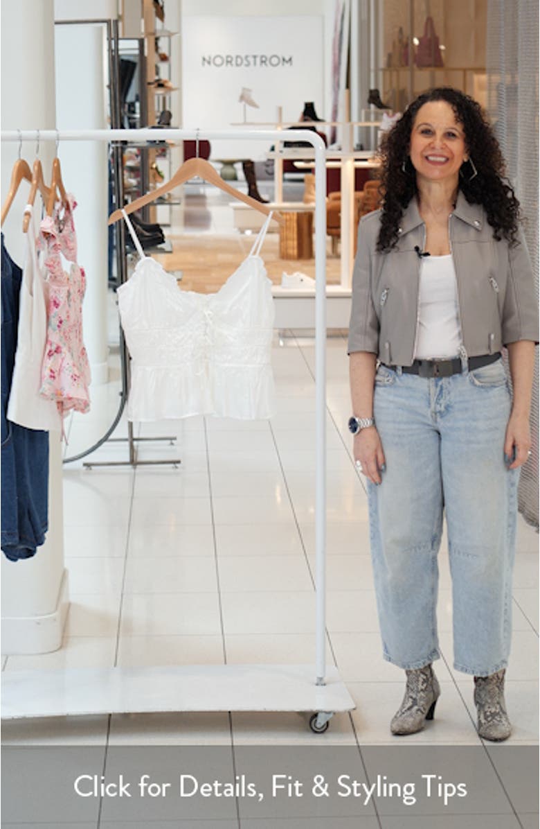 Fabiola Shirred Tie Front Button-Up Peplum Top, sales video thumbnail