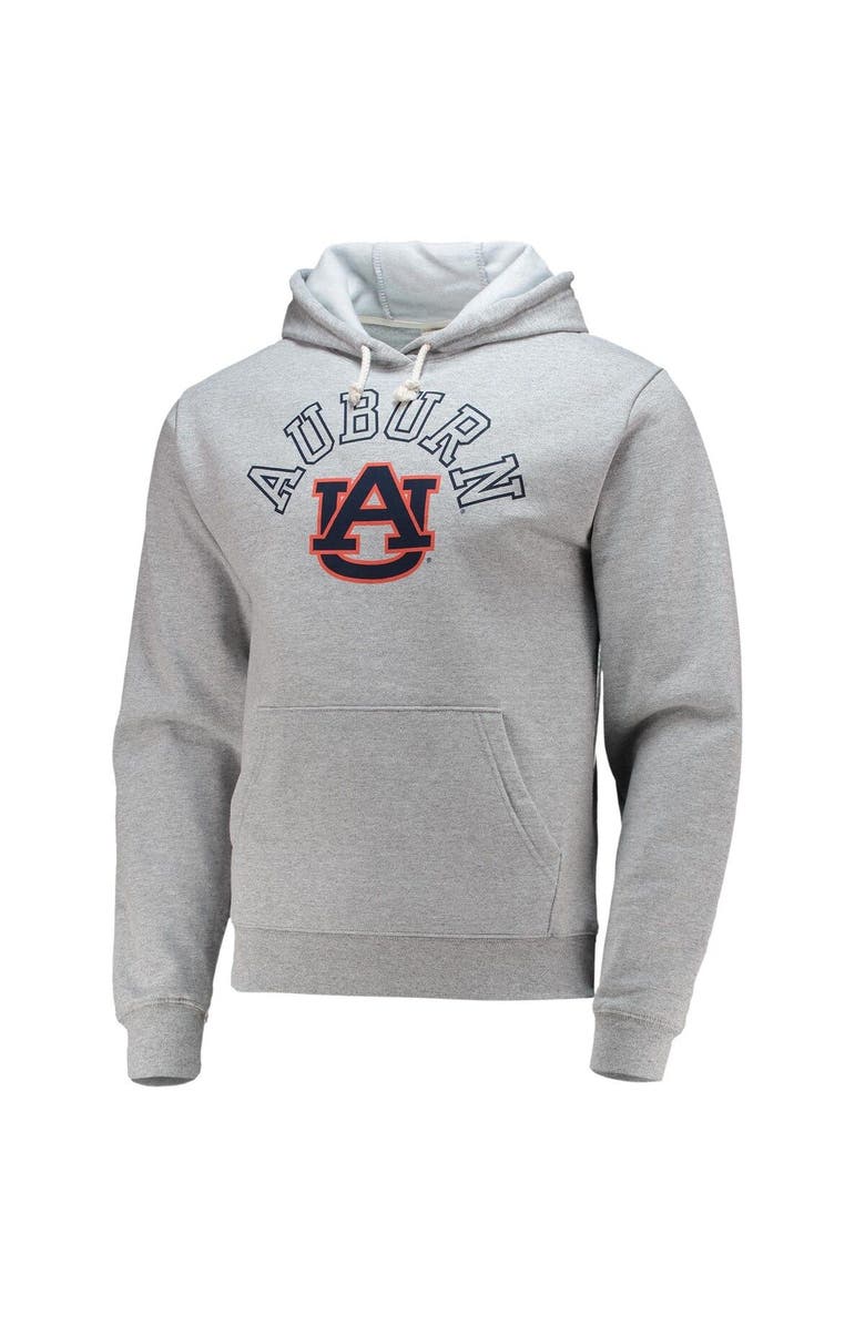 LEAGUE COLLEGIATE WEAR Men's League Collegiate Wear Heathered Gray Auburn Tigers Seal Neuvo Essential Fleece Pullover Hoodie, Alternate, color, 