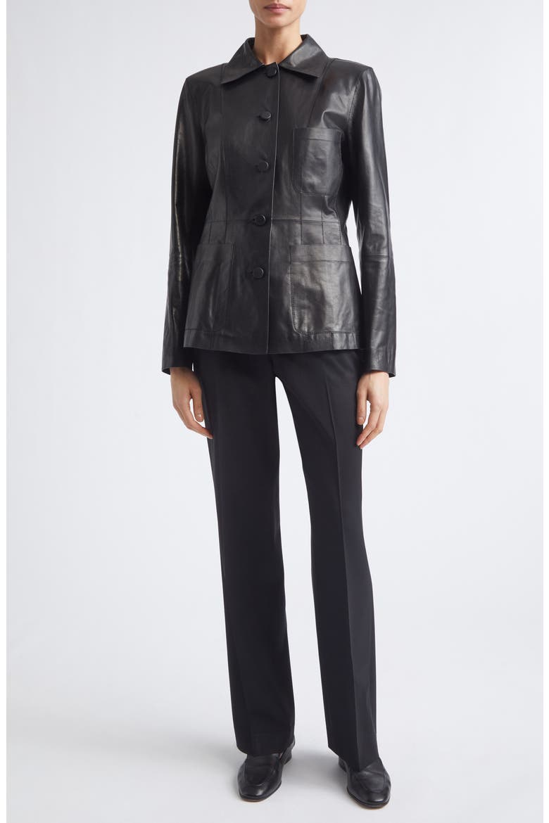 Glazed Weightless Lambskin Suede Jacket, Alternate, color, BLACK