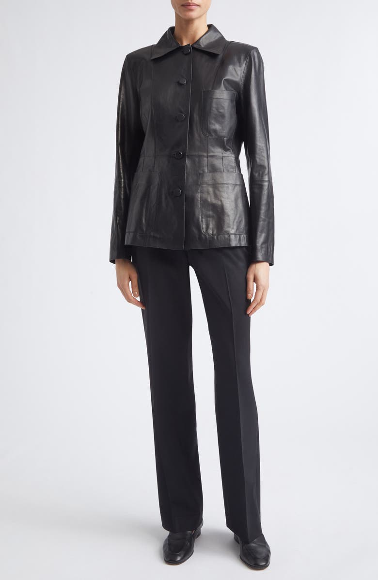 Lafayette 148 New York Irving Straight Leg Stretch Wool Pants, Alternate, color,