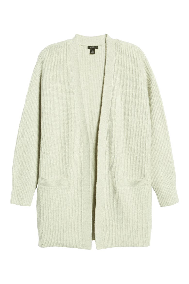 Open Front Long Cardigan, Alternate, color, GREY LIGHT HEATHER