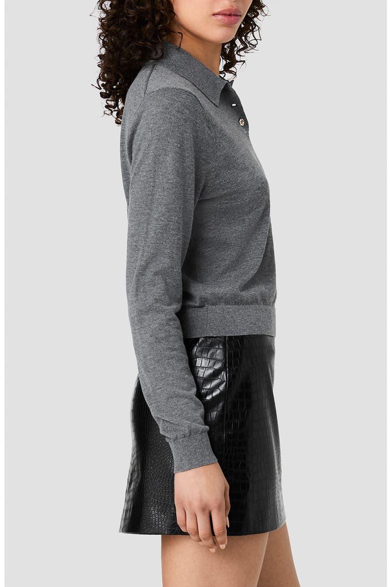 Nola Long Sleeve Polo, Alternate, color, DARK GREY MEL