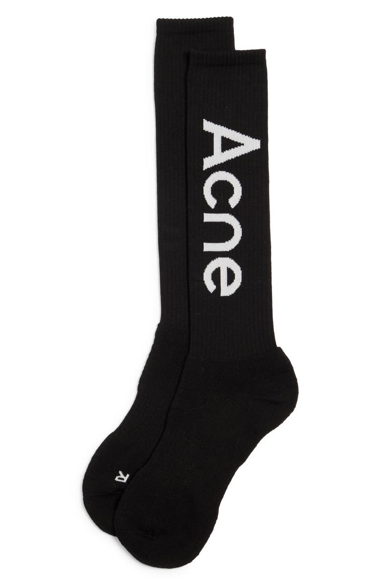 Acne Studios Logo Socks, Main, color, 