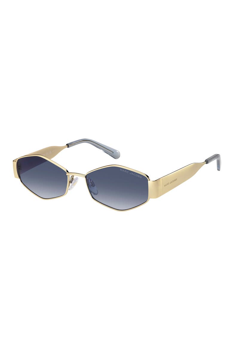 55mm Geometric Sunglasses, Alternate, color, GOLD BLUE/ DARK BLUE SF