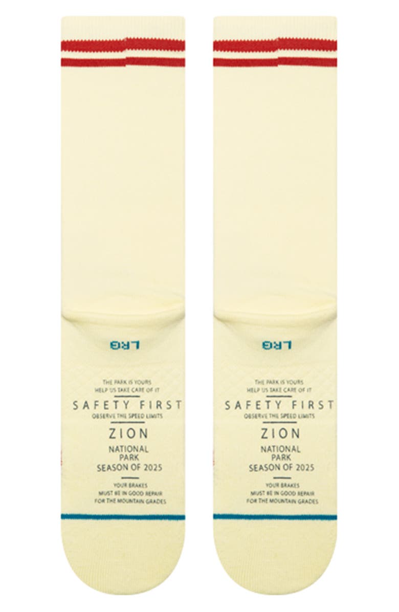 Stance Zion National Park Crew Socks, Alternate, color, Butter