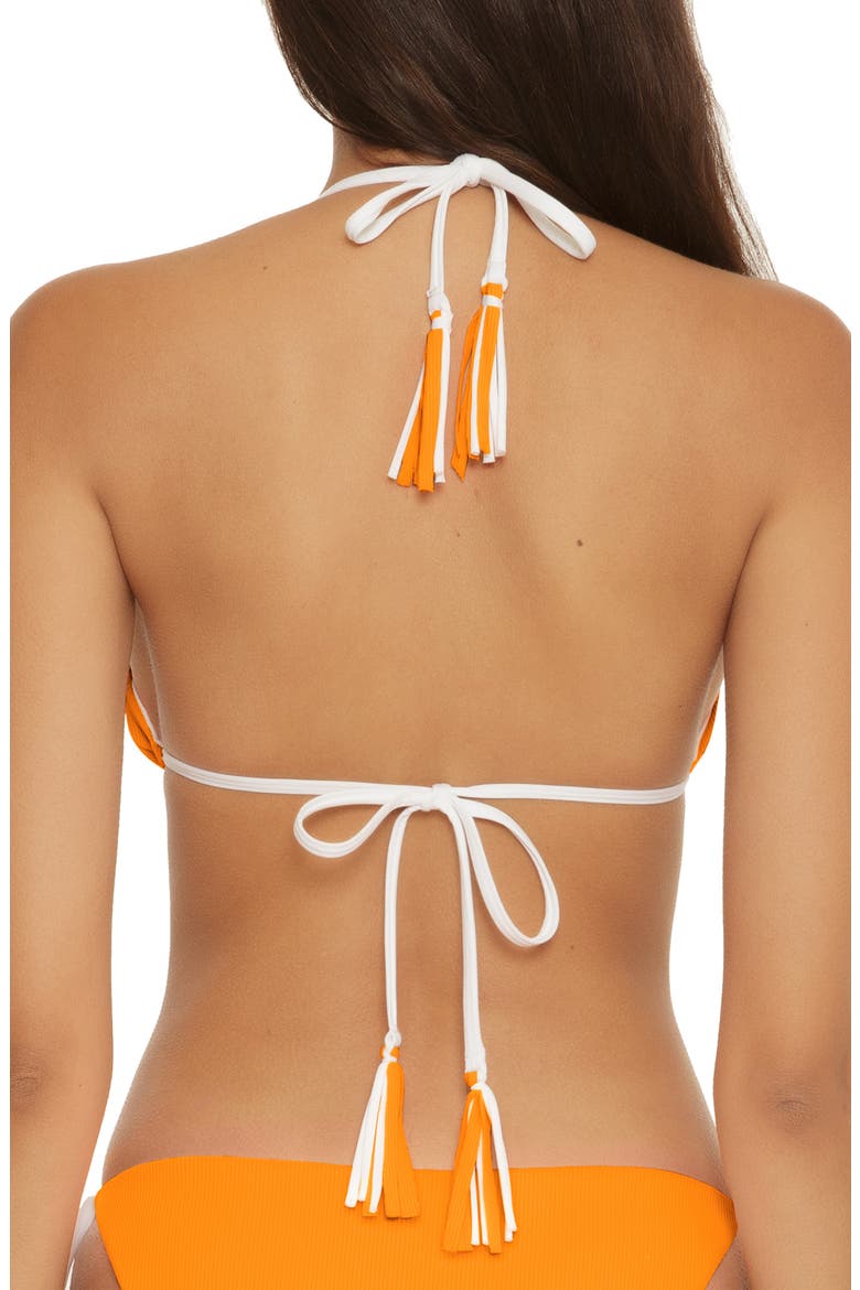 Modern Reversible Rib Triangle Bikini Top, Alternate, color, ORANGE BURST