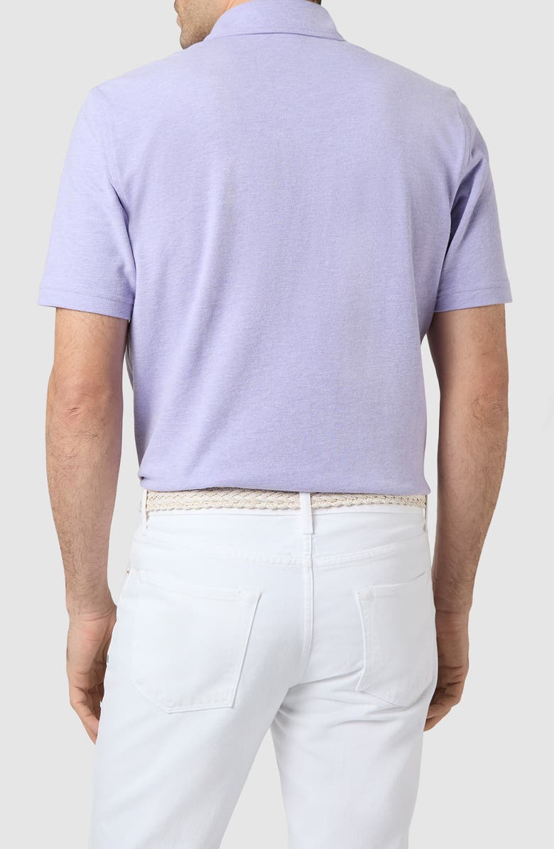 Sid Mashburn Short Sleeve Pima Cotton Piqué Polo, Alternate, color, Heathered Lavender Pique