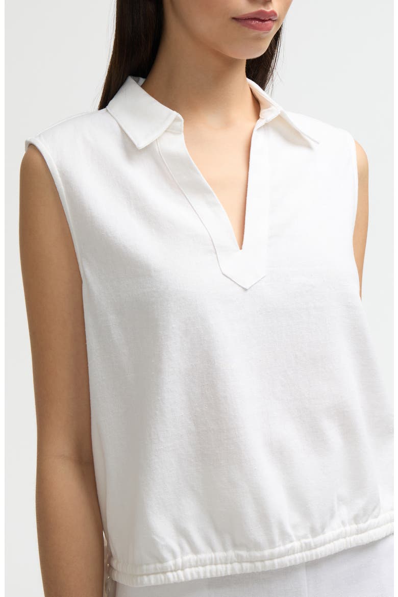 Sleeveless Drawstring Hem Top, Alternate, color, WHITE