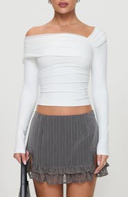 Princess Polly Lynsey Long Sleeve Crop Top