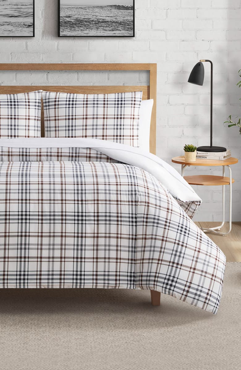 Lucky Brand Camper Plaid Comforter Set, Alternate, color, Burgundy/ Navy Plaid