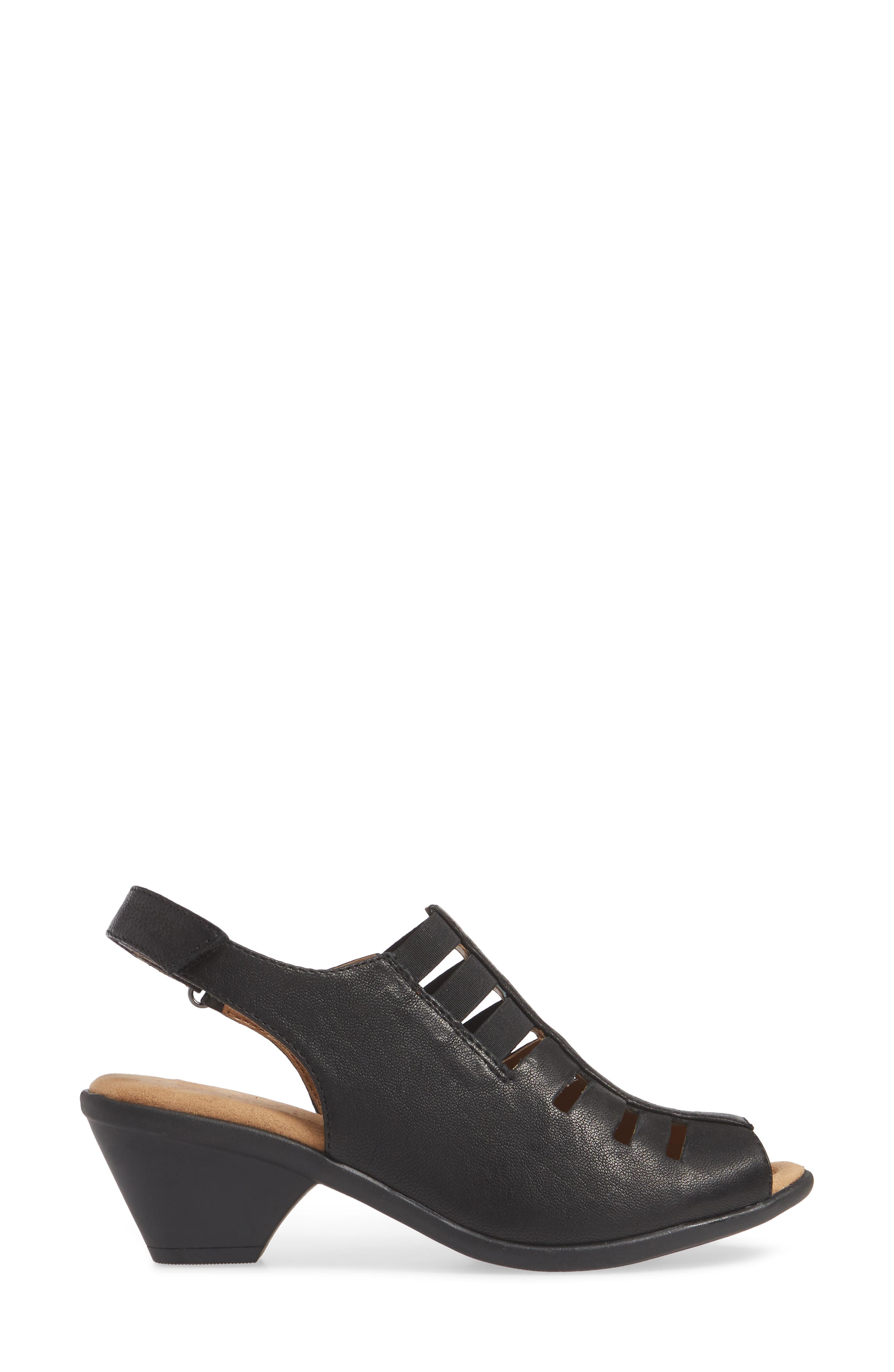 Faye Sandal, Alternate, color, BLACK LEATHER