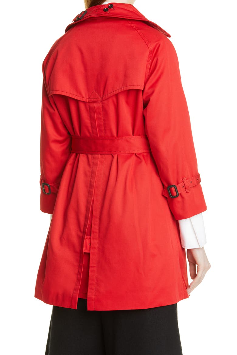 Short Trench Coat, Alternate, color, RED X WHITE