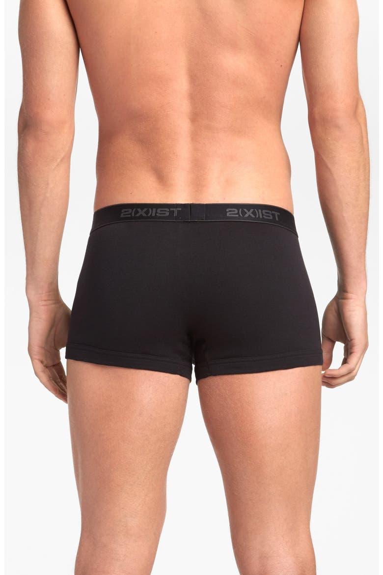 3-Pack Cotton No Show Trunks, Alternate, color, BLACK/ CHARCOAL/ RED