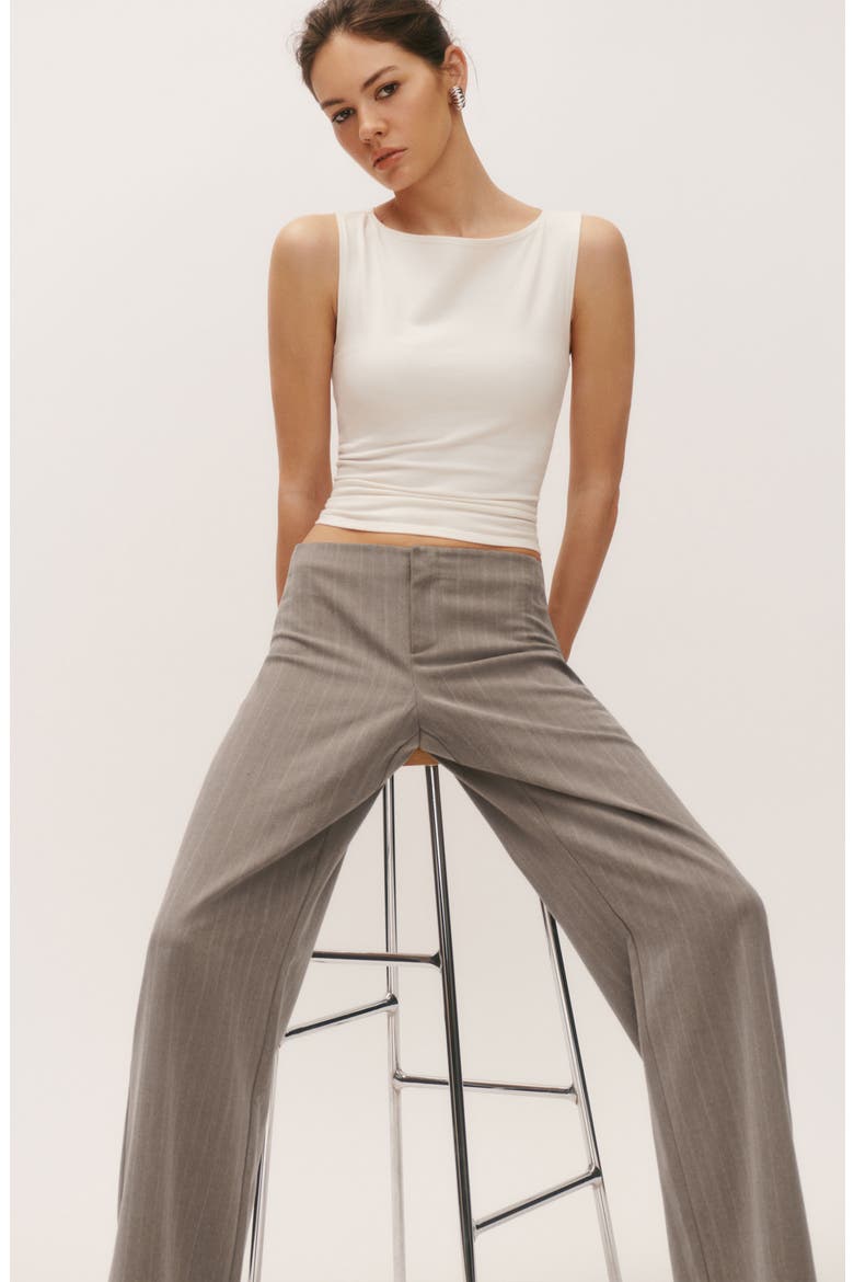 Vida Stripe Straight Leg Pants, Alternate, color, PORCINI