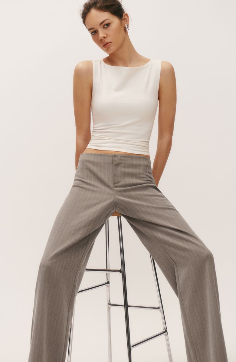 Reformation Vida Stripe Straight Leg Pants, Alternate, color, 