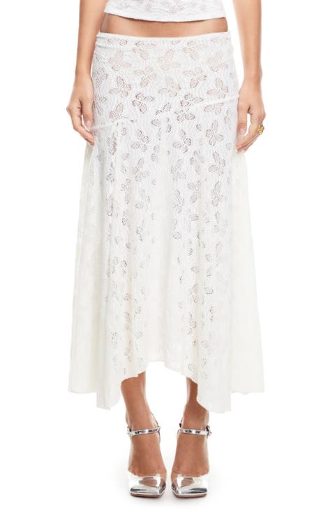 Tidal Pointelle Asymmetric Midi Skirt