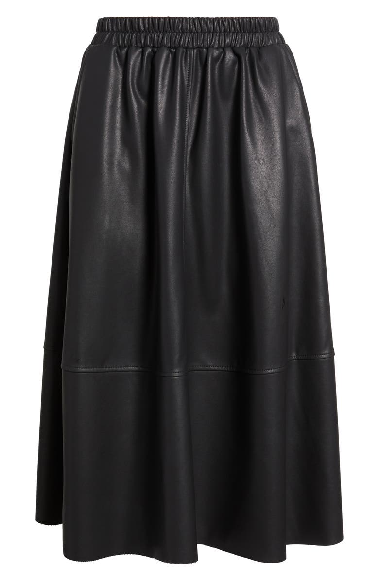 NIKKI LUND Agnes Faux Leather A-Line Skirt, Alternate, color, Black
