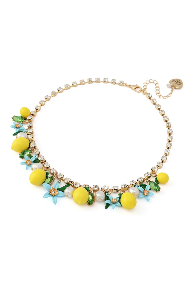 Shaky Lemon Frontal Necklace, Alternate, color, YELLOW