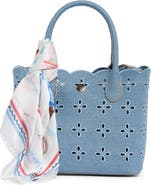 Nanette Lepore Eyelet Embroidered Denim Satchel
