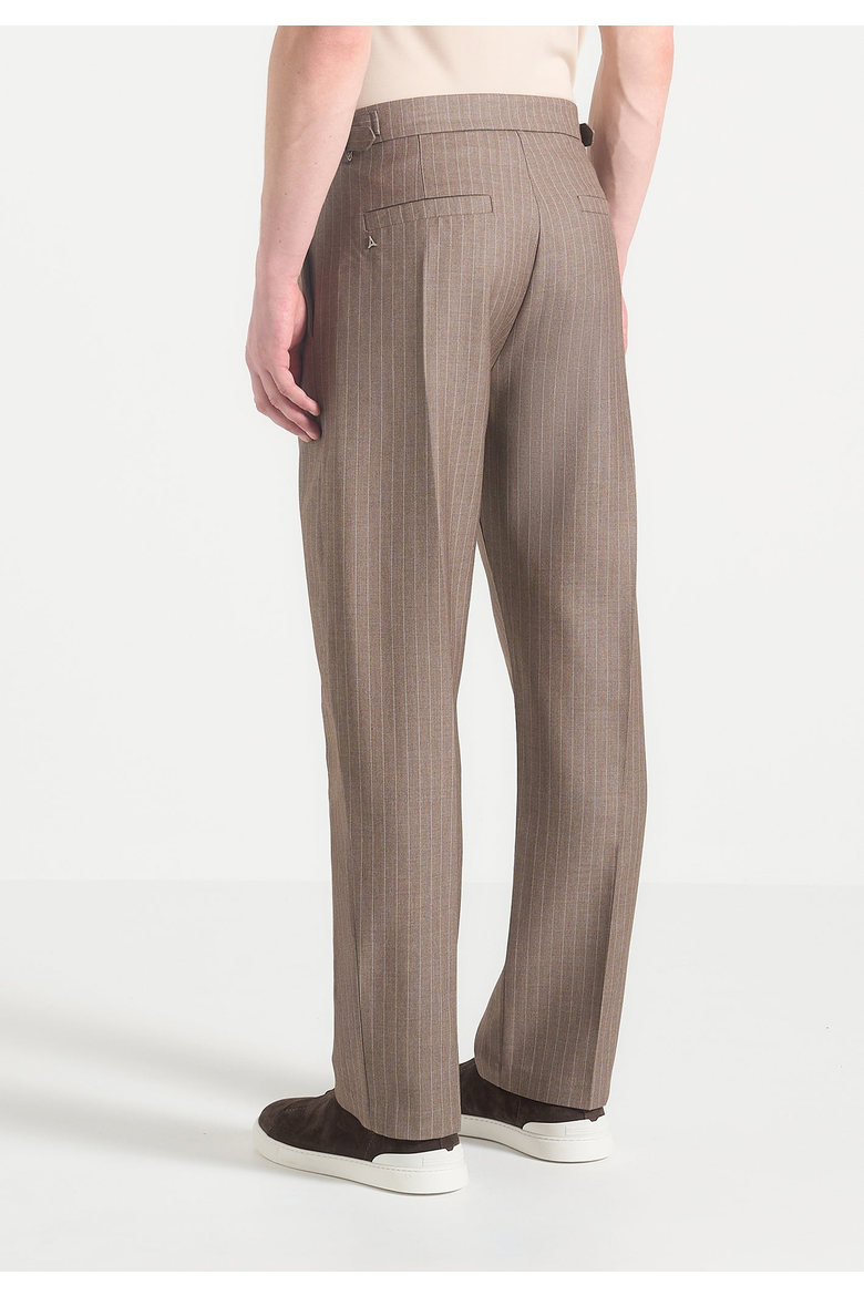 Joseph Pinstripe Regular Trousers, Alternate, color, Taupe