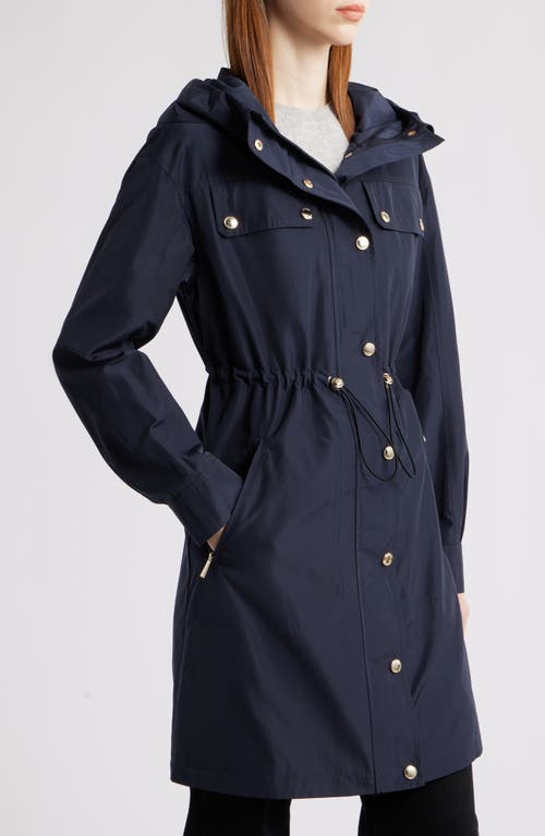 Michael Kors Foldover Hood Jacket In Blue