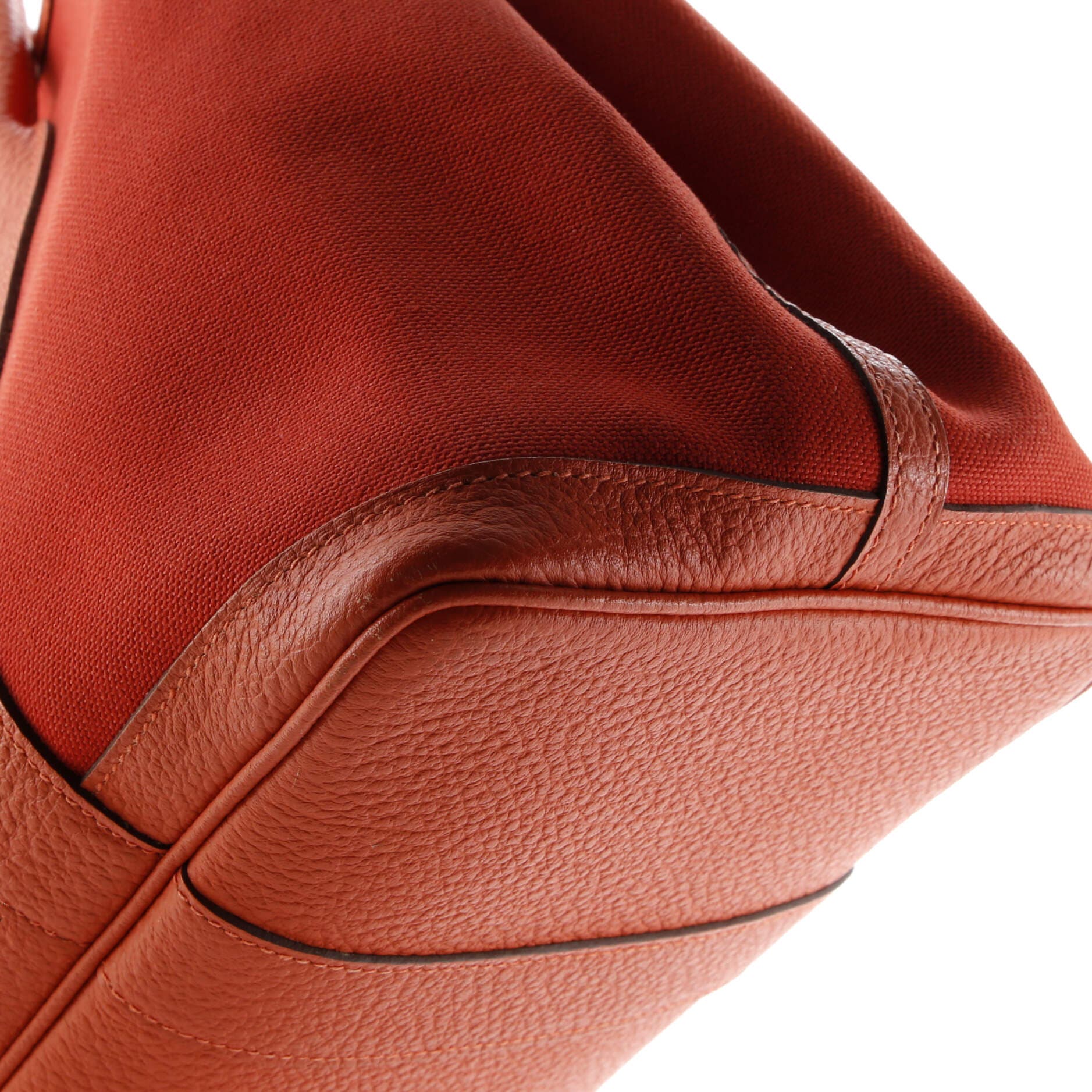 Pre-Owned Hermes Garden Party Tote Toile and Leather 36, Alternate, color, Rouge Duchesse