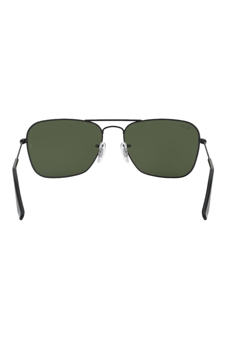 'Caravan' 55mm Sunglasses, Alternate, color, MATTE BLACK / G-15 GREEN