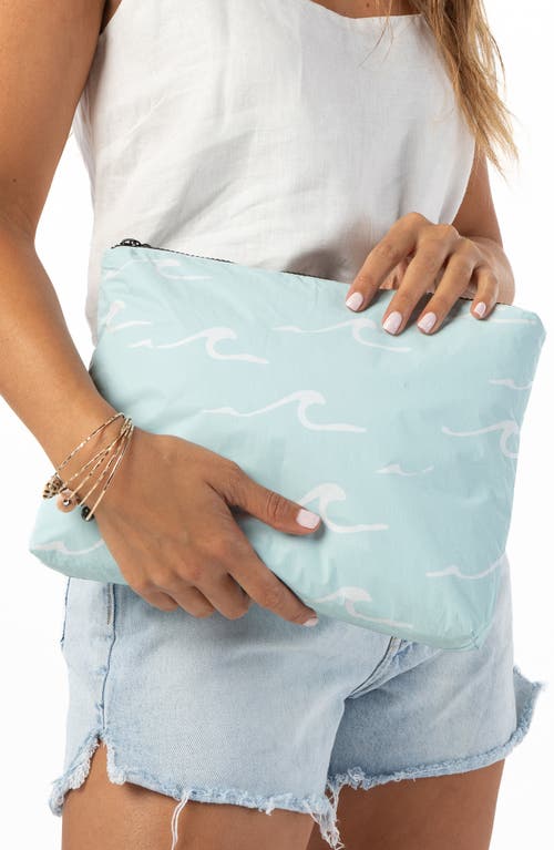 Aloha Collection Mid Seaside Water Resistant Tyvek® Zip Pouch In Blue