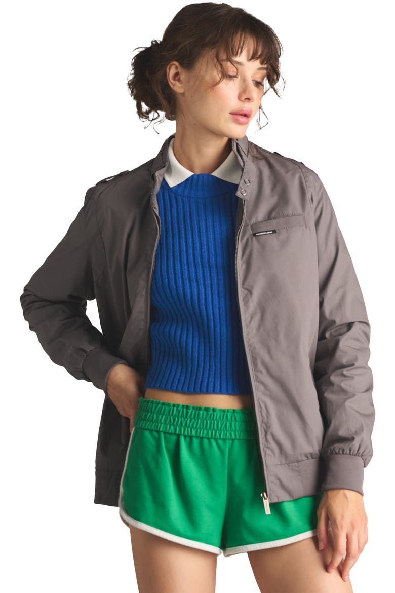 Classic Iconic Racer Jacket, Alternate, color, Grey