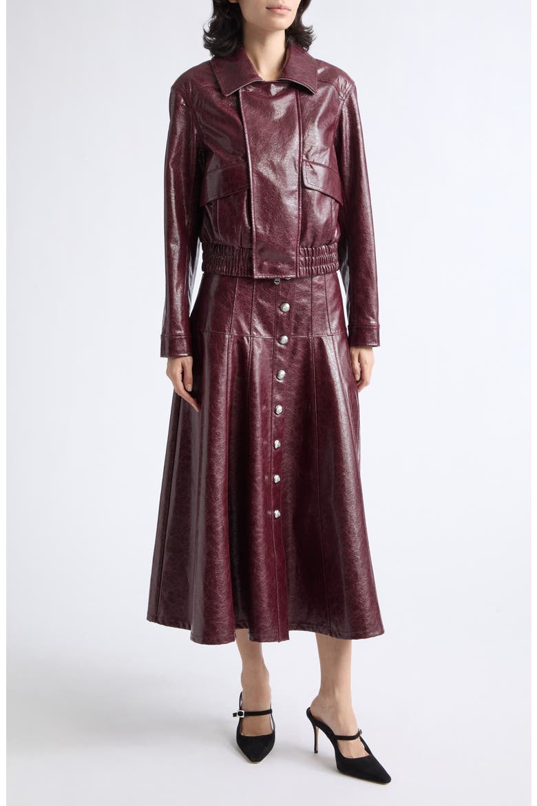 Alexander Faux Leather Jacket, Alternate, color, BLACK CHERRY