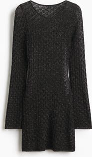 H&M Shimmering Pointelle-knit Top