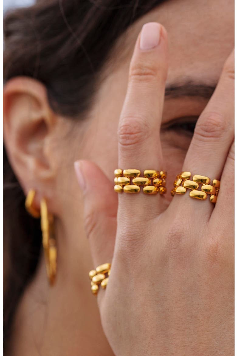 Heirloom Woven Chain Ring, Alternate, color, 18CT GOLD ON STERLING SILVER